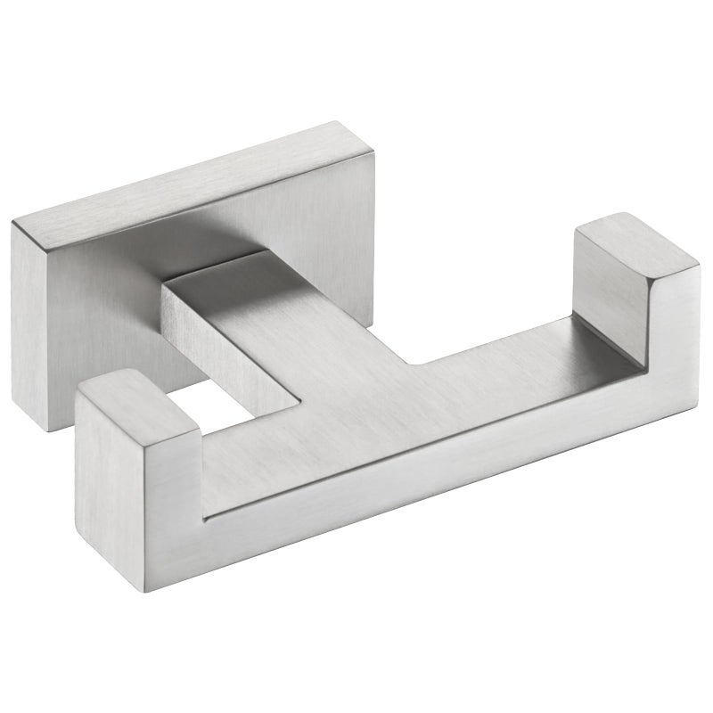 Angle Simple Towel Hook for Bathroom, SUS 304 Stainless Steel Double Robe Coat Hook, Hand Towel Hanger Wall Mount, Brushed Nickel - Image 1